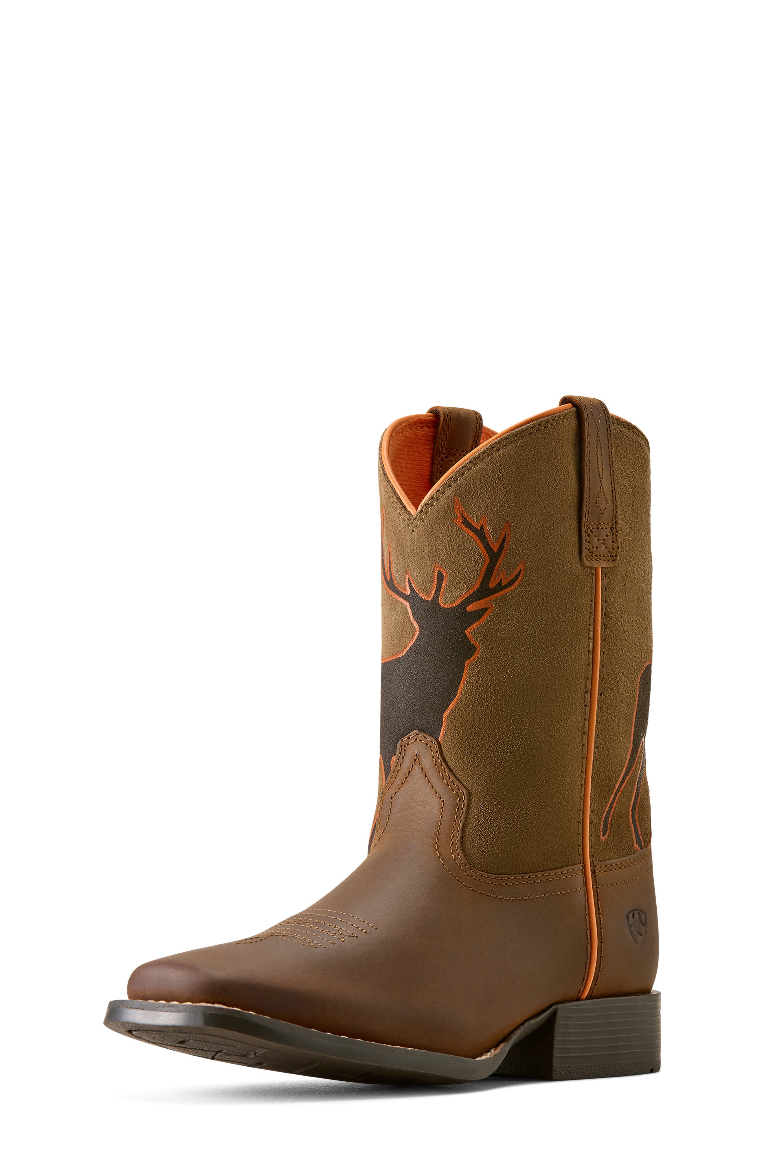 Kids' Trail Cam Western Boot, Main, color, DISTRESSED BROWN