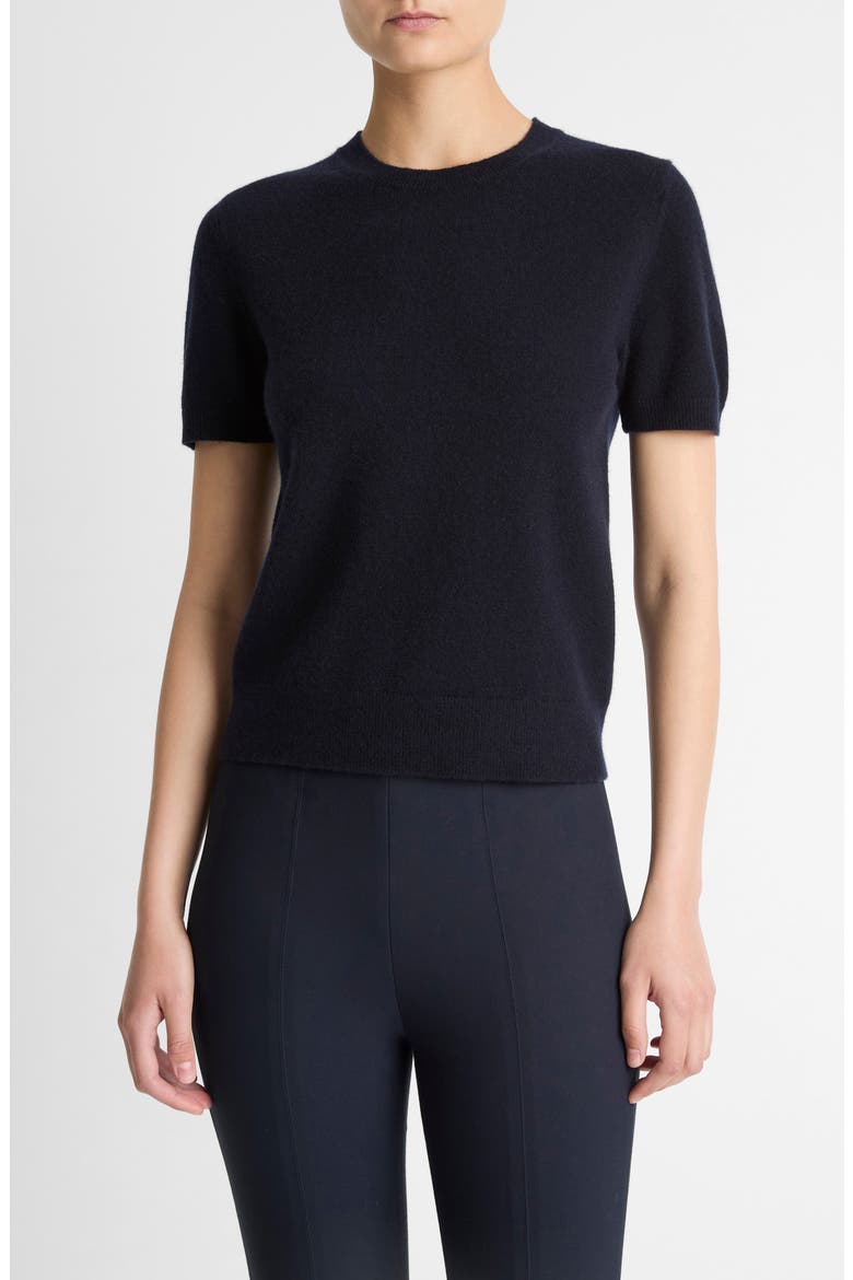 Wool & Cashmere Blend Crewneck Sweater, Main, color, BLACK