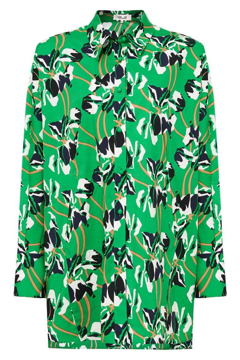 Caleb Floral Stretch Cotton Button-Up Shirt, Alternate, color, IMPROV IRIS GREEN LG