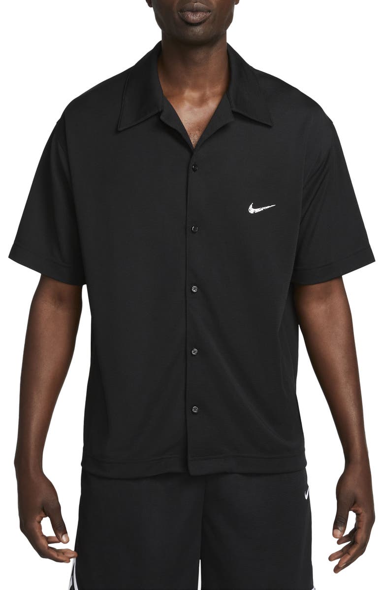 Nike Dri-FIT Short Sleeve Basketball Button-Up Shirt, Main, color, 