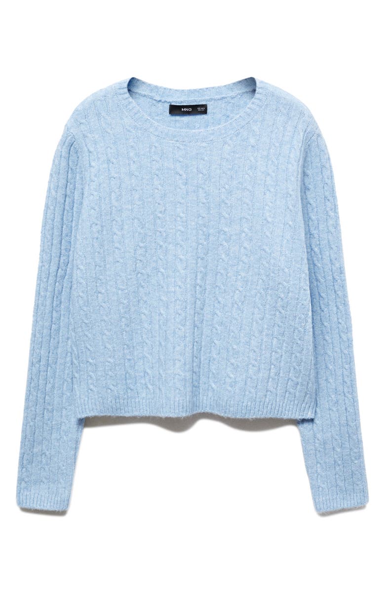 MANGO Crewneck Cable Sweater, Alternate, color, 