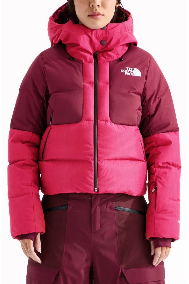 Cold Spell Crop Down Jacket, Main, color, LALI GURAN/ BURGUNDY CRUSH