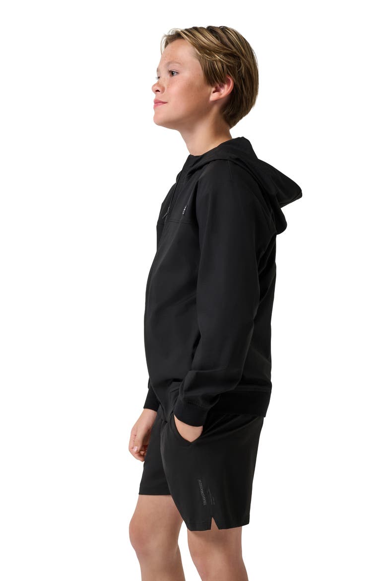Kids' Y Wanderlust Hooded Zip-Up Golf Jacket, Alternate, color, BLACK