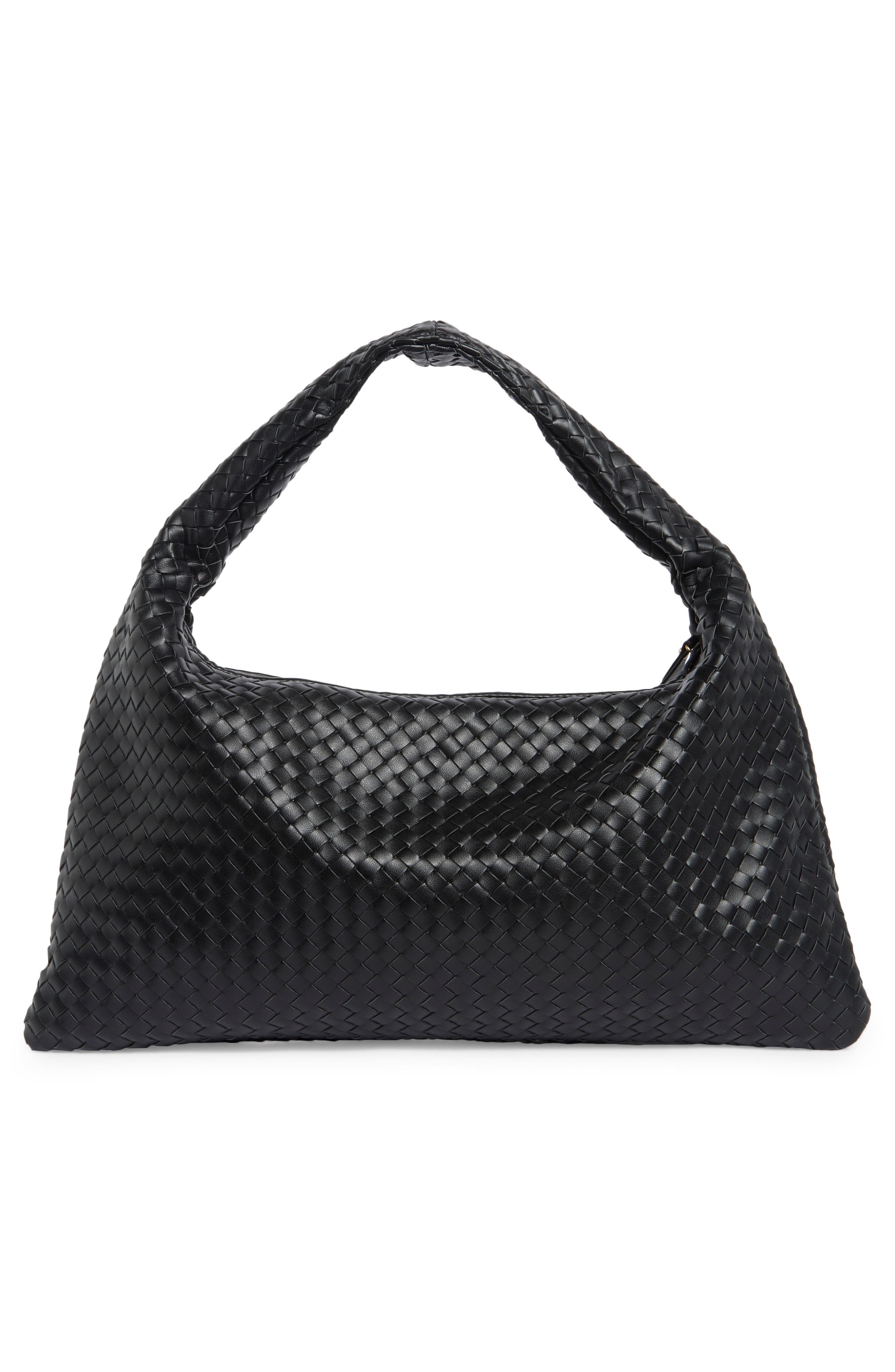 URBAN EXPRESSIONS HANDBAGS Woven Hobo Shoulder Bag, Alternate, color, Black