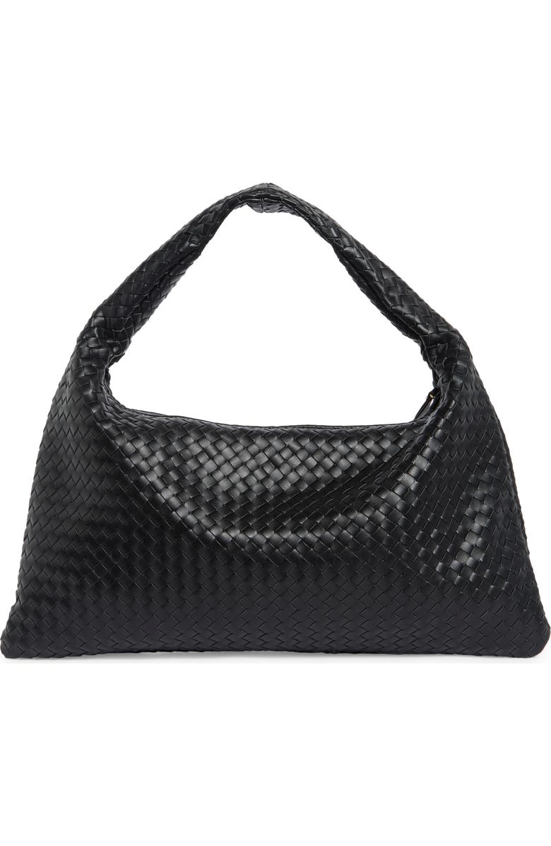 URBAN EXPRESSIONS HANDBAGS Woven Hobo Shoulder Bag, Alternate, color, Black