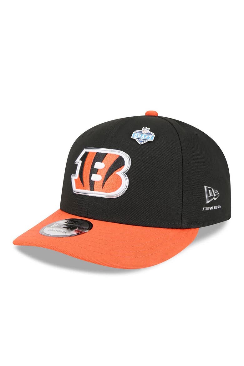 Men's New Era  Black/Orange Cincinnati Bengals 2026 NFL Draft On Stage Pre-Curved 9FIFTY Snapback Hat, Main, color, Black