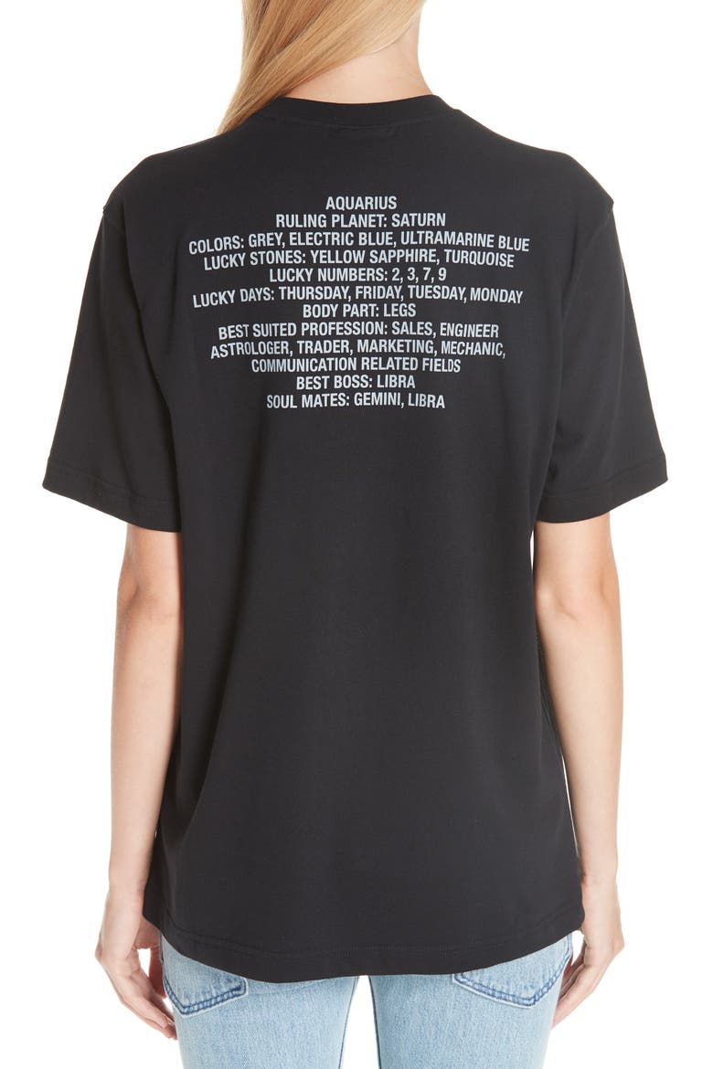 Horoscope T-Shirt, Alternate, color, BLACK/ AQUARIUS