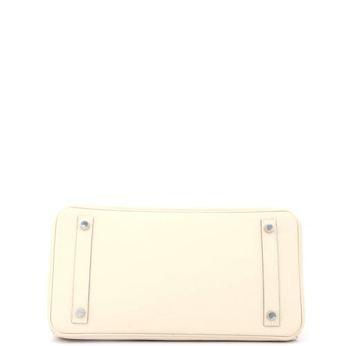 Pre-owned Hermes Hermes Birkin Handbag Light Epsom With Palladium Hardware 30 In White