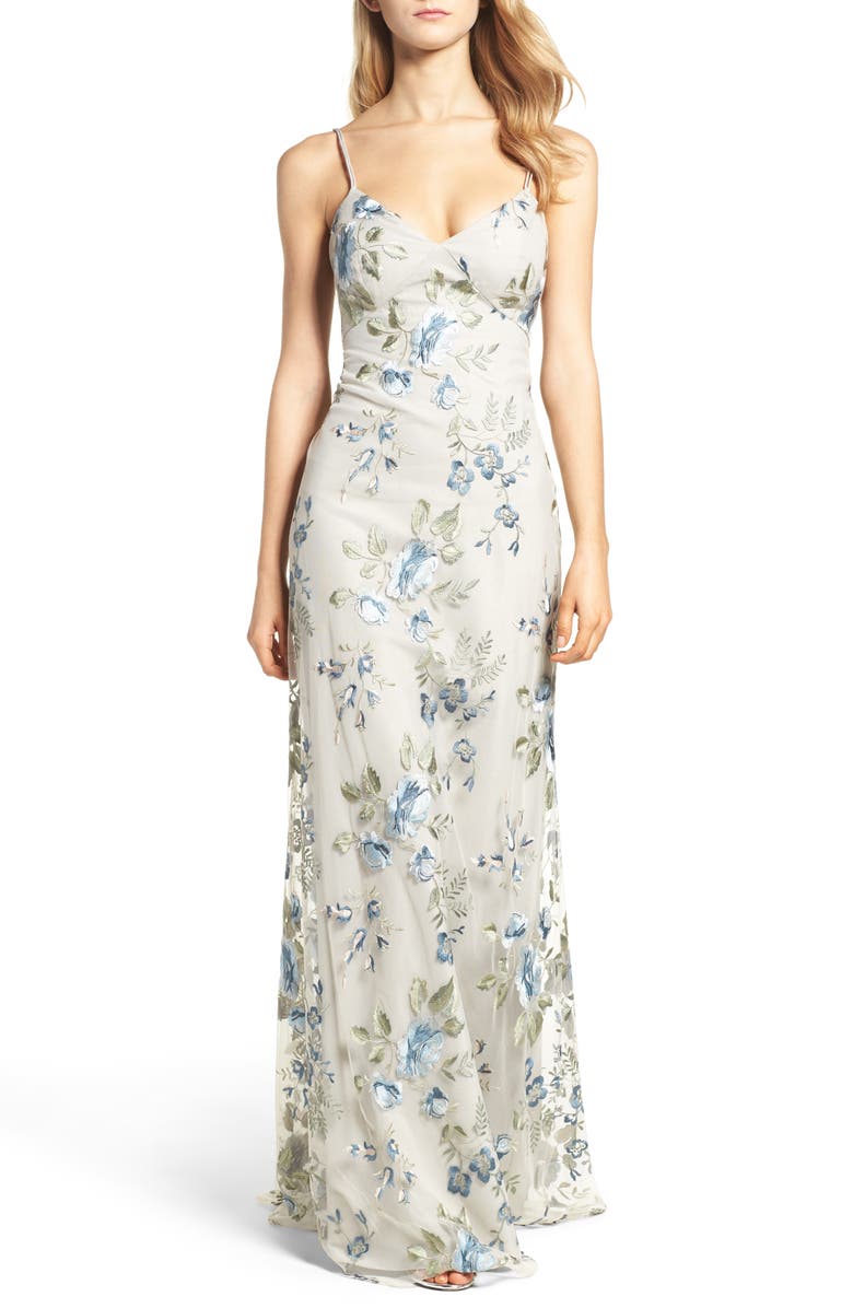 Jenny Yoo Julianna Embroidered Gown, Main, color, 