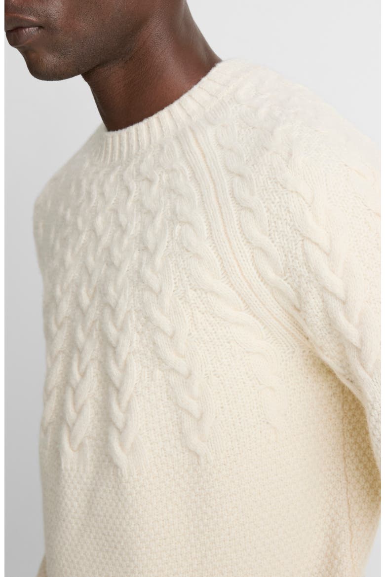 Airpsun Cable Yoke Crewneck Sweater, Alternate, color, LIGHT DUNE