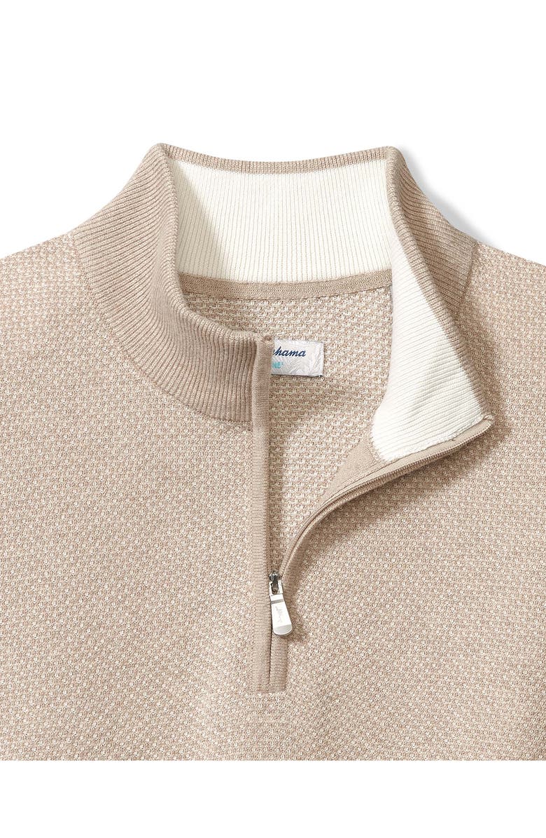 Tommy Bahama Coolside Legend IslandZone<sup>®</sup> Quarter Zip Sweater, Alternate, color, Rustic Lin