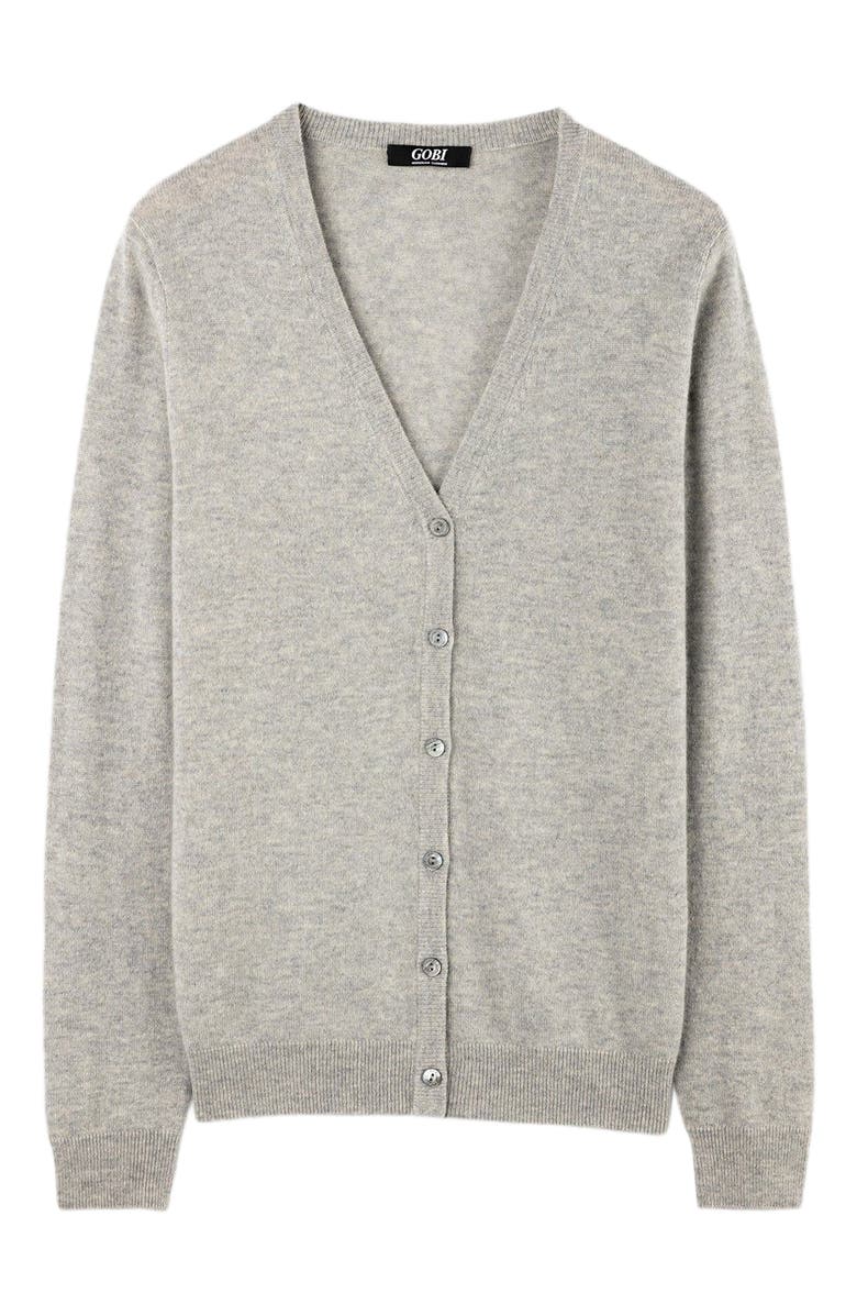Gobi Cashmere Essential Cashmere V-Neck Cardigan, Alternate, color, Dawn Blue