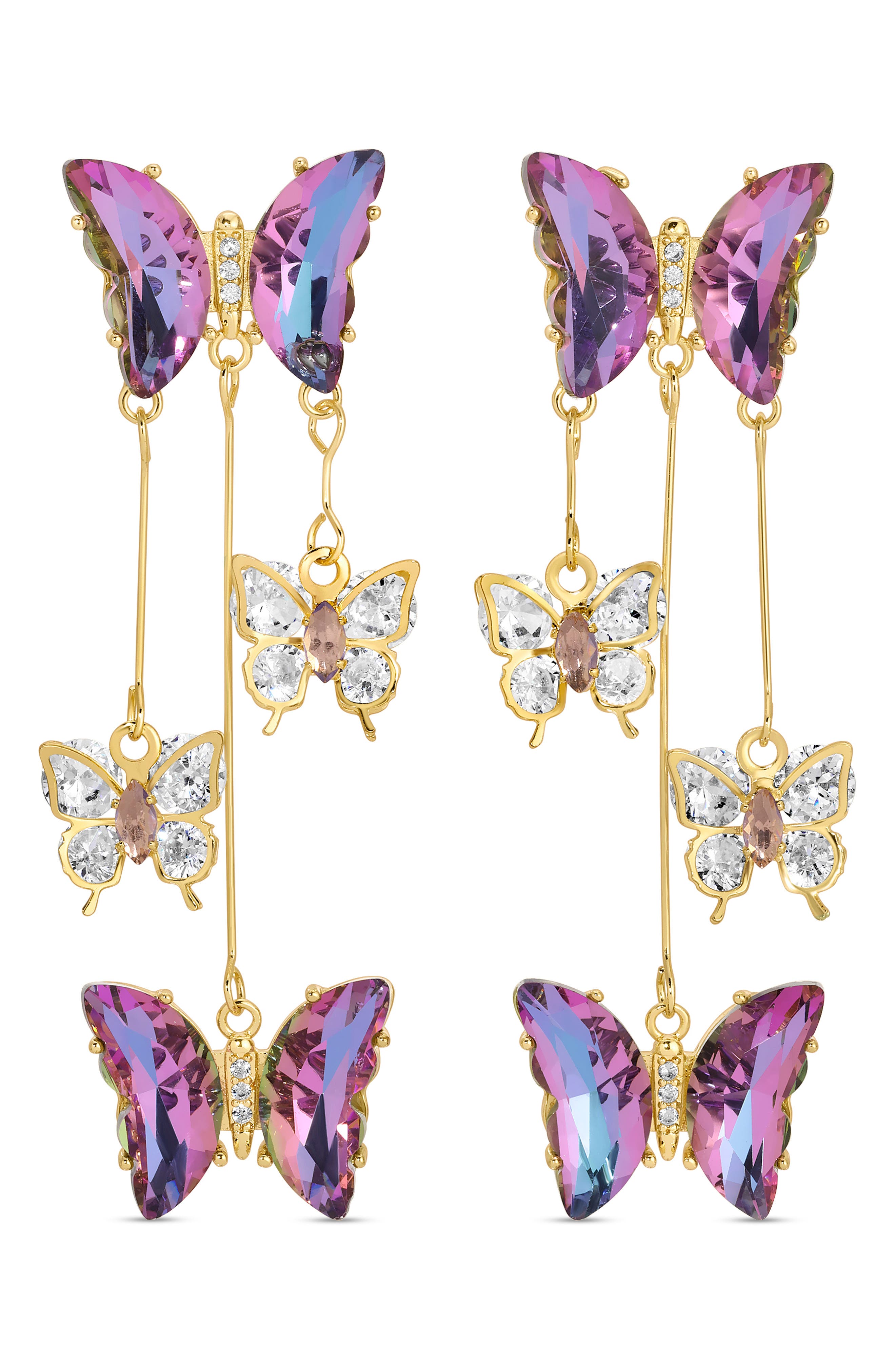 EYE CANDY LOS ANGELES Abby CZ Butterfly Drop Earrings