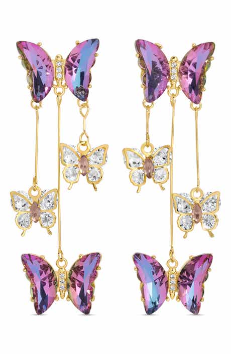 EYE CANDY LOS ANGELES Abby CZ Butterfly Drop Earrings