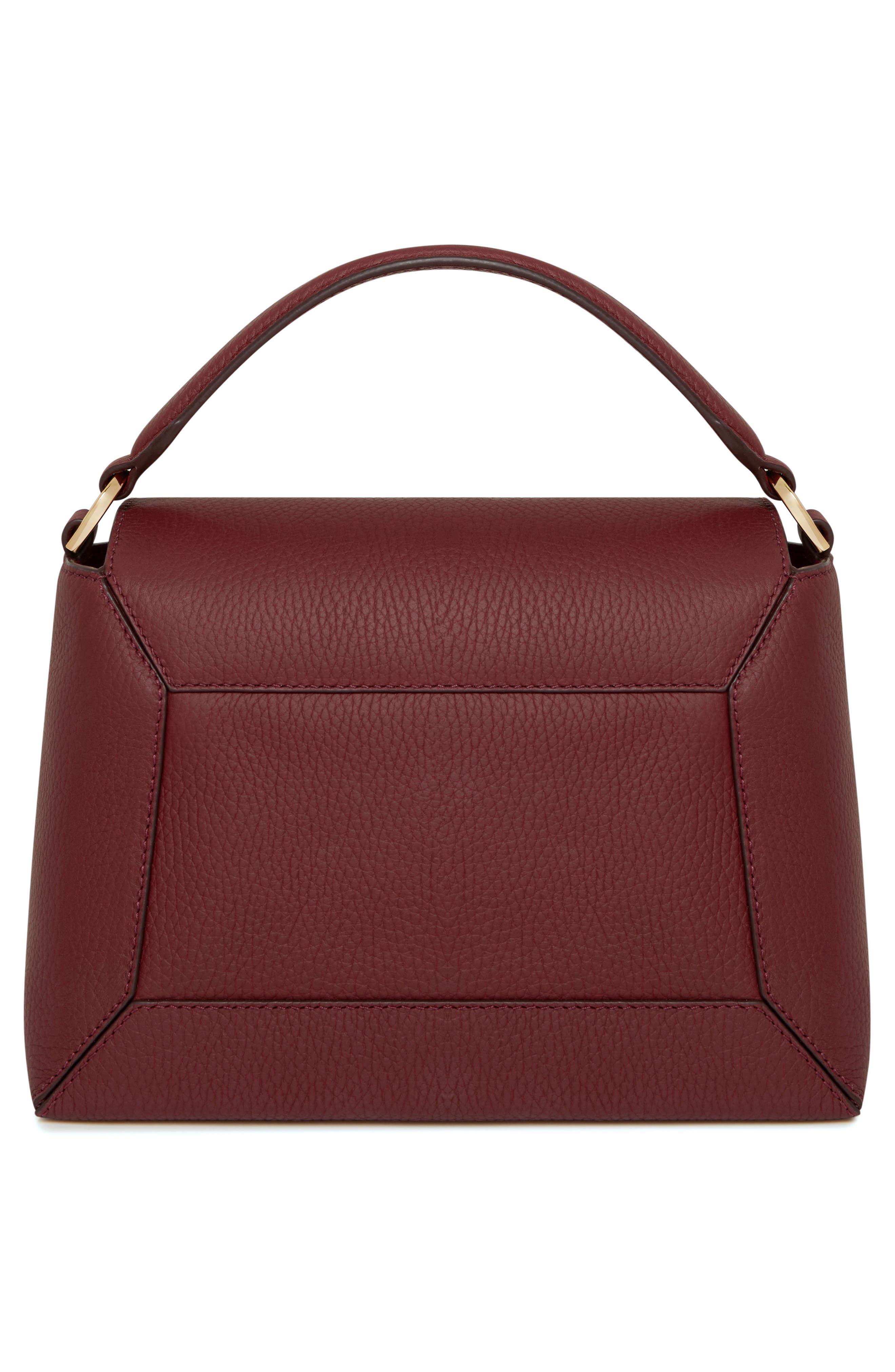 Mosaic Leather Top Handle Bag, Alternate, color, OXBLOOD