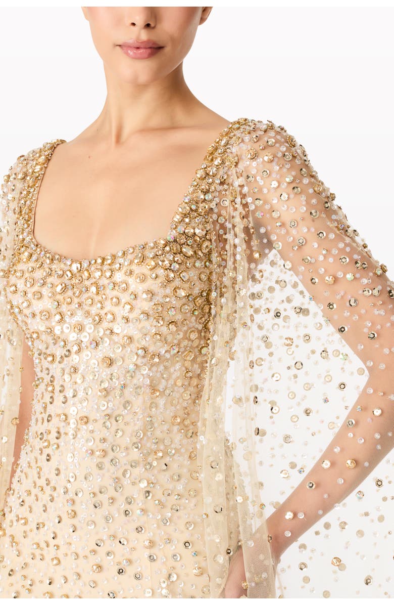 Jenny Packham Angel Wing Dress, Alternate, color, Sandy Beach