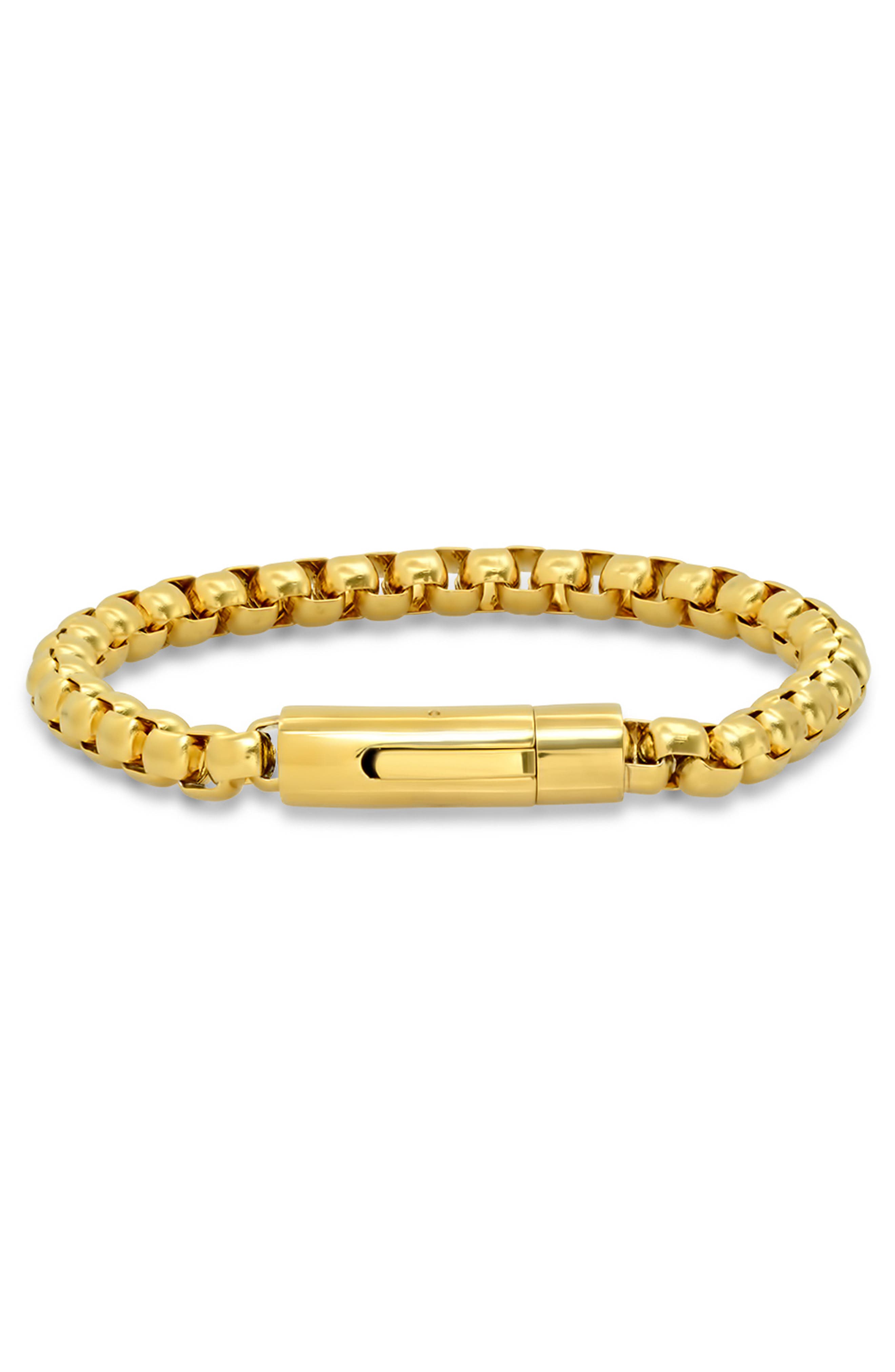 18K Gold Plate Box Chain Bracelet
