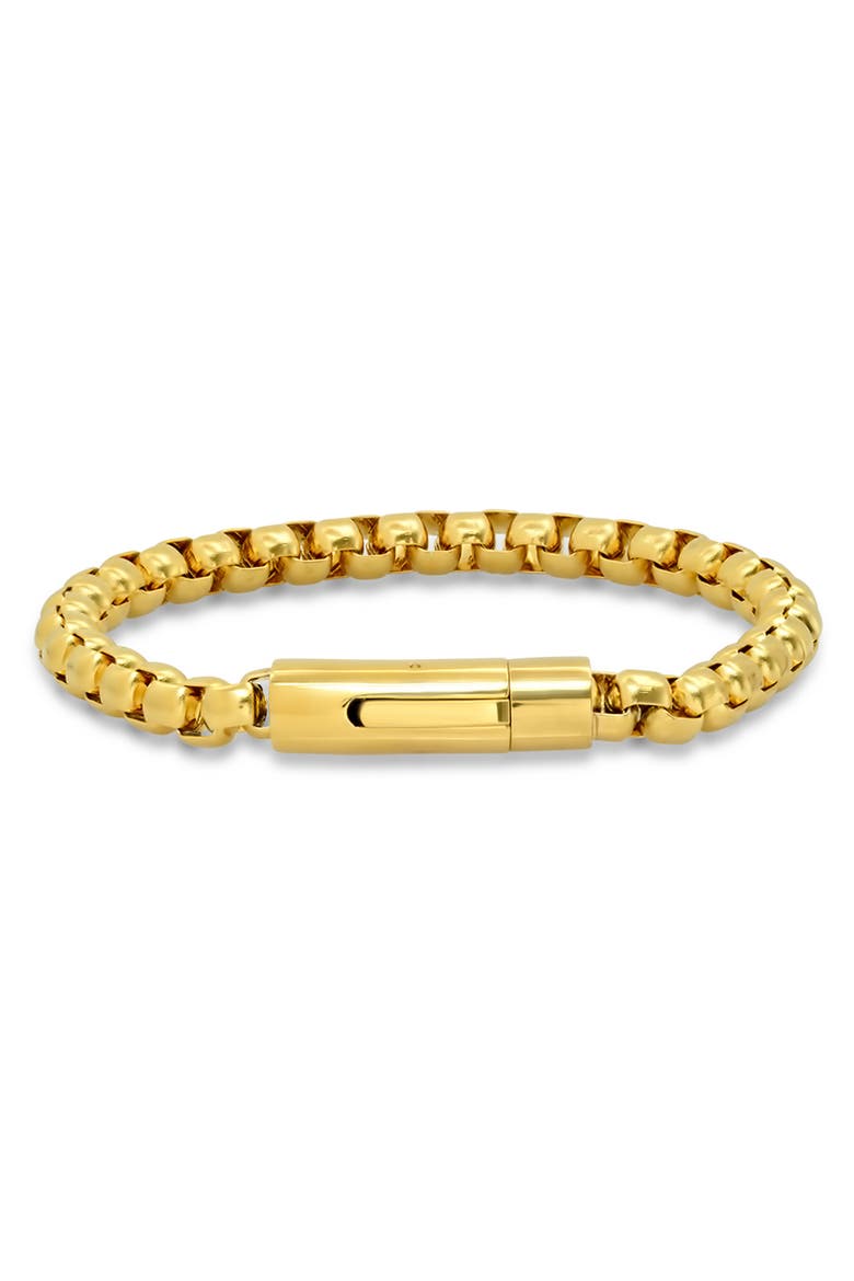 18K Gold Plate Box Chain Bracelet, Main, color, GOLD