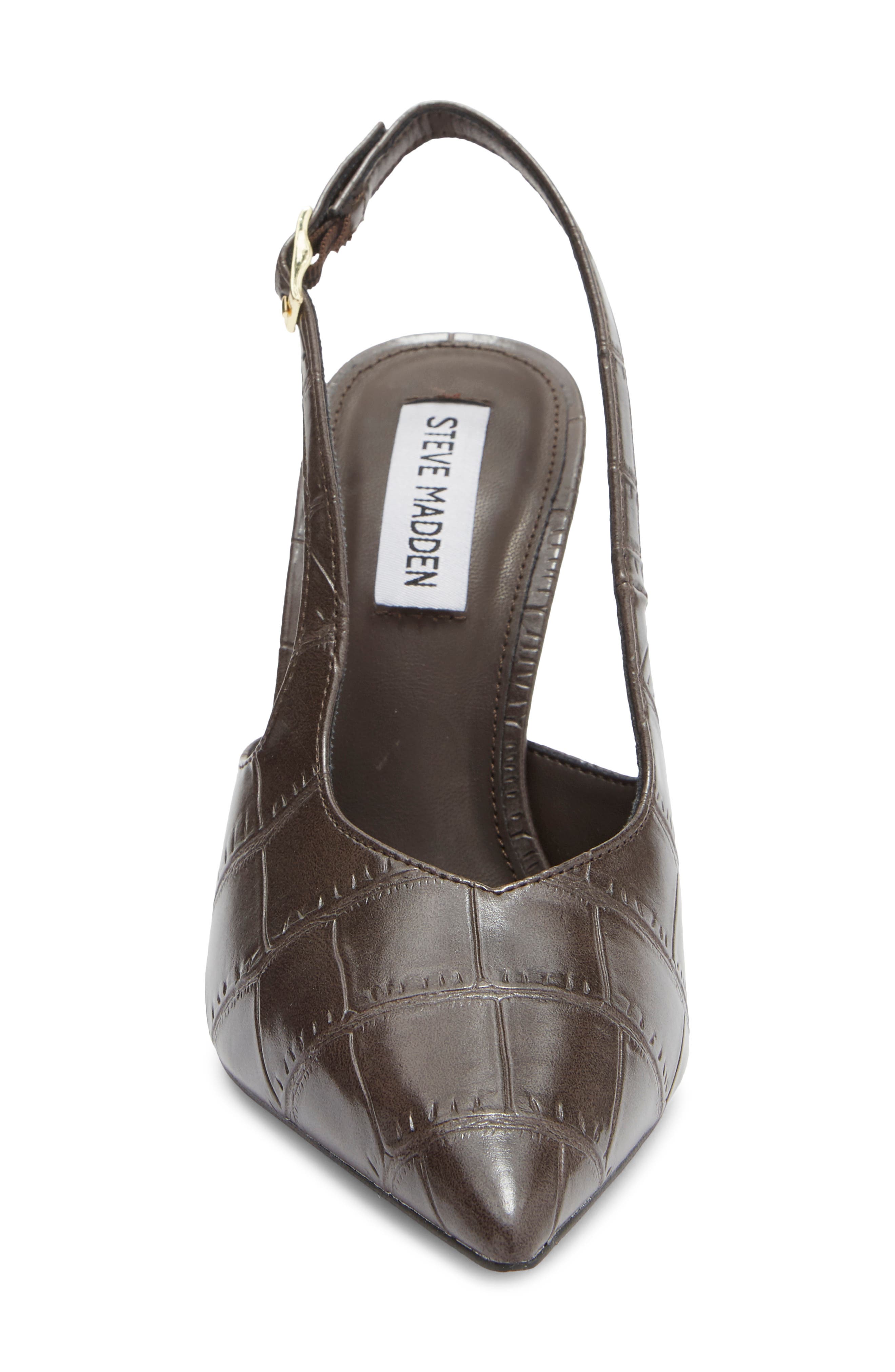 Beverlie Pointed Toe Slingback Pump, Alternate, color, BROWN CROCO