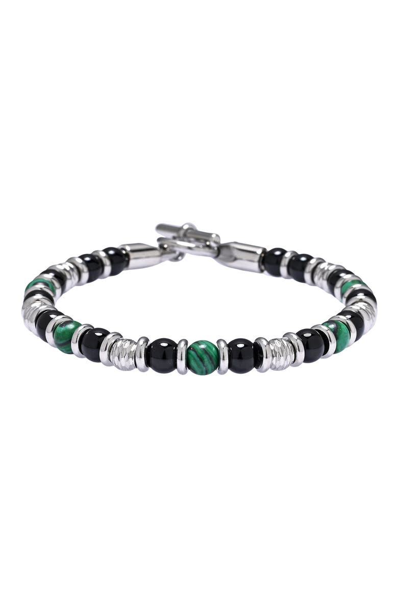 Men's Nico Beaded Toggle Bracelet, Main, color, SILVER