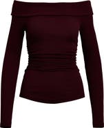 Lauren Ralph Lauren Rib Off the Shoulder Top