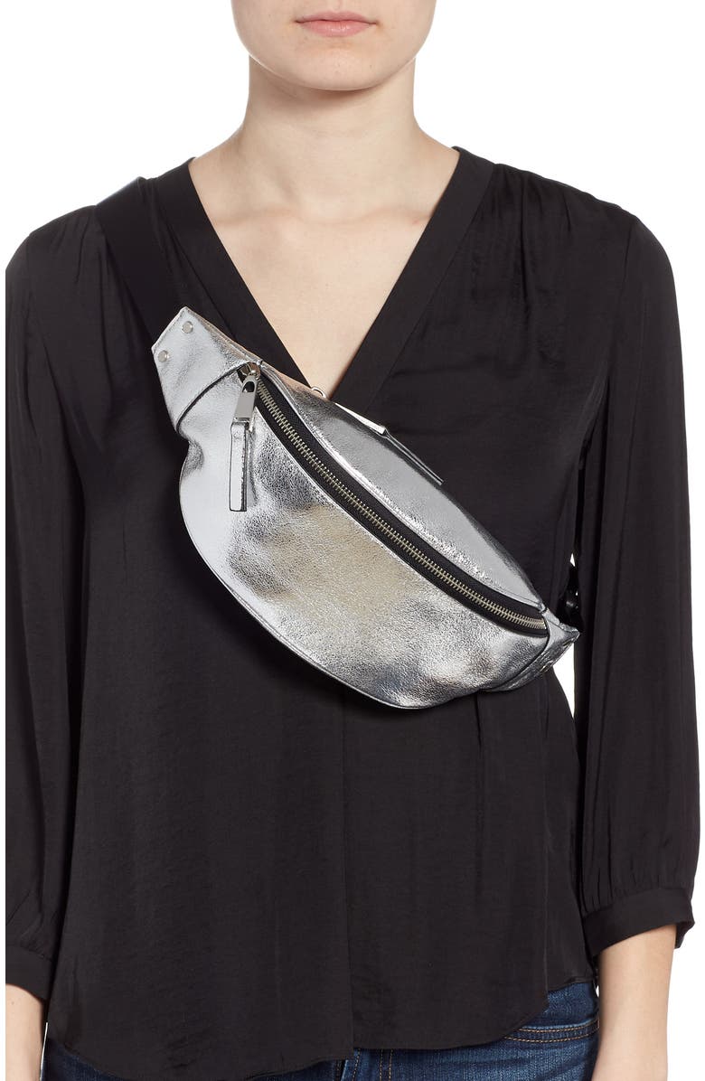 Treasure & Bond Mason Metallic Leather Belt Bag, Alternate, color,