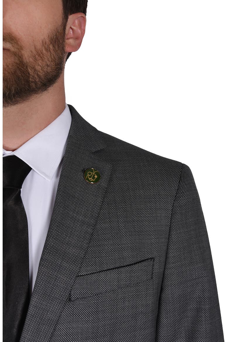 Birdseye Slim Fit Wool Blend Suit, Alternate, color, GREY