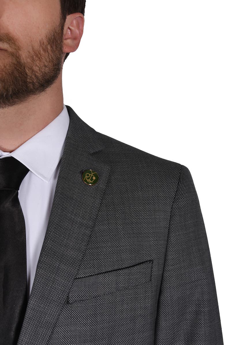 CRICKETEER Birdseye Slim Fit Wool Blend Suit, Alternate, color, Grey