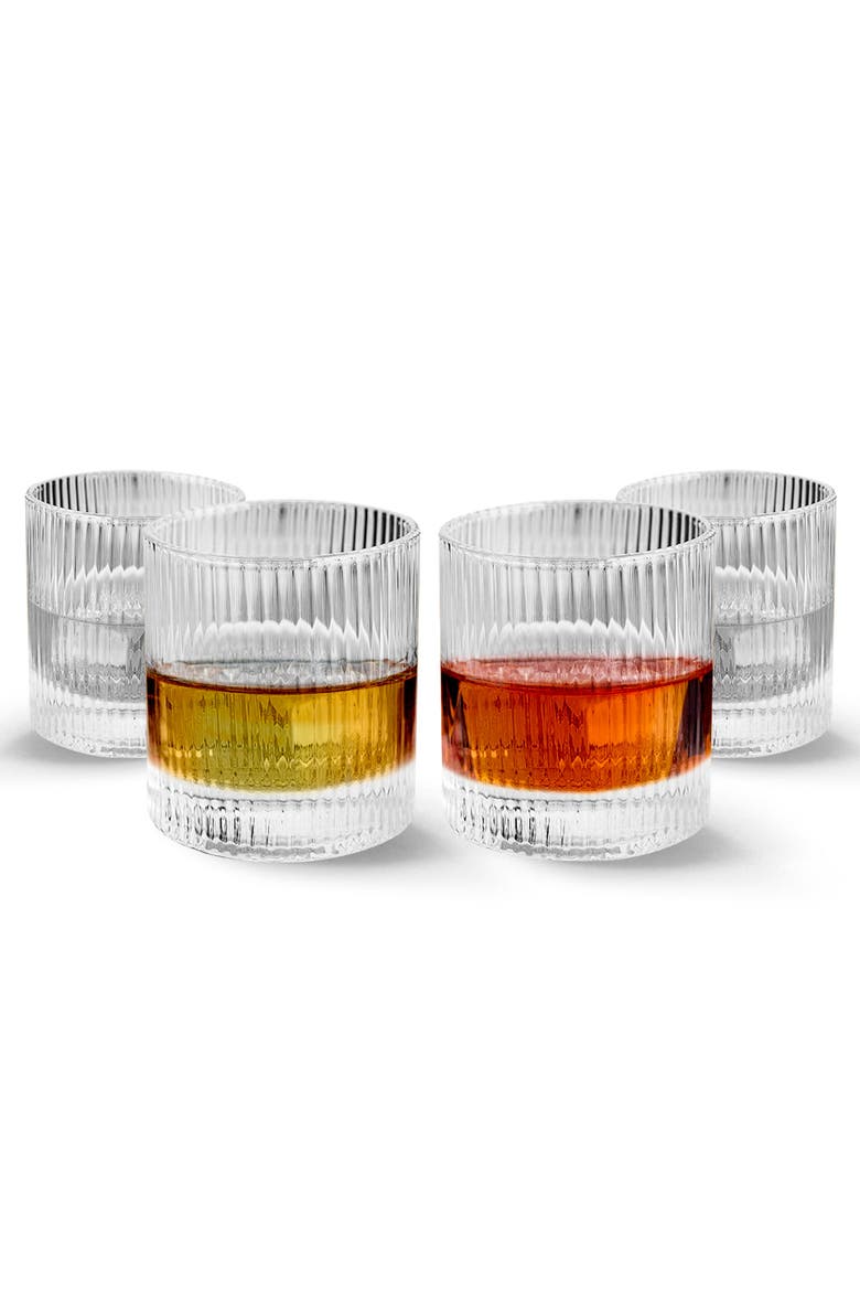 Vintage Straight Line Tumbler -  10oz - Set of 4, Alternate, color, Clear