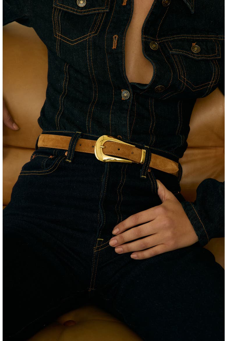 No. 17 Suede Belt, Alternate, color, HONEYCOMB SUEDE/ GOLD
