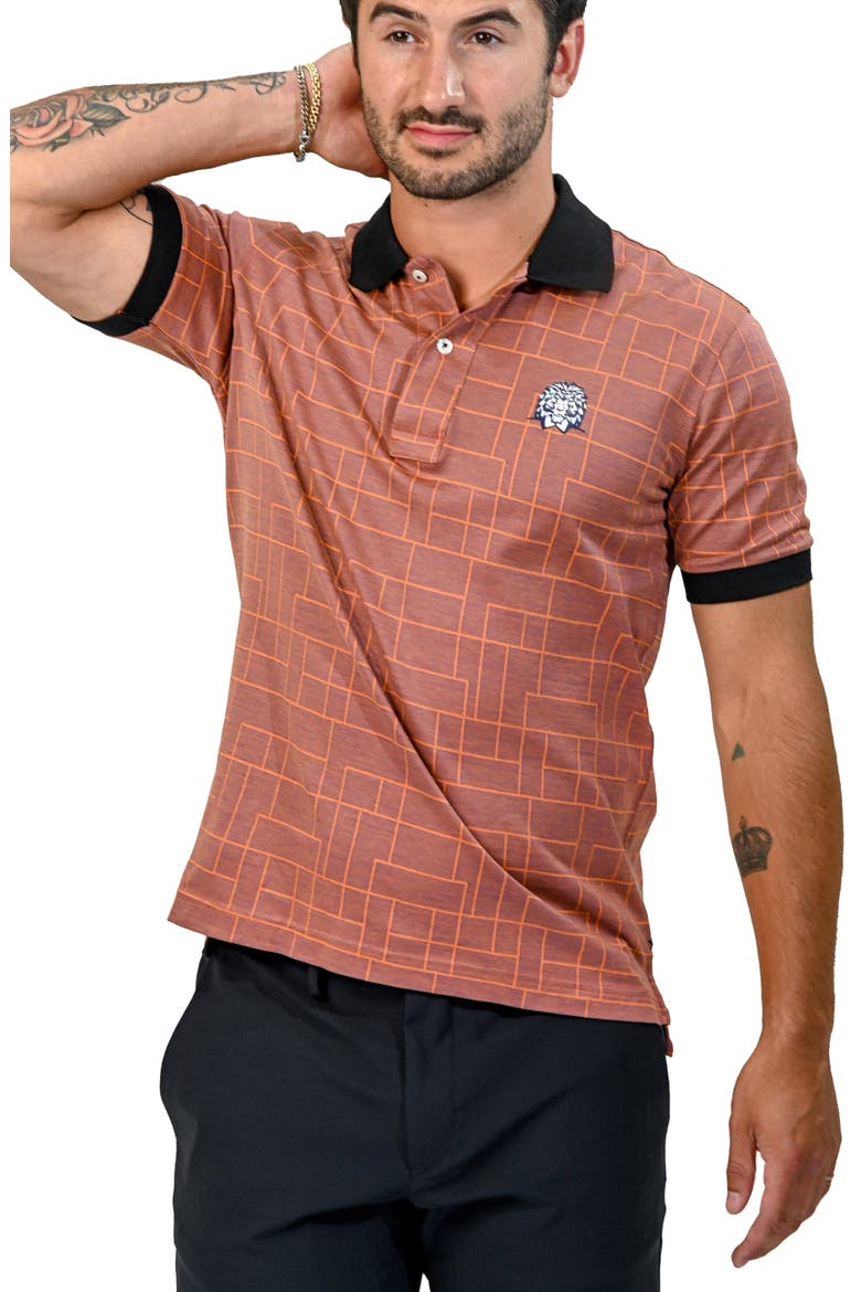 Mozart Lines Tipped Polo, Alternate, color, ORANGE