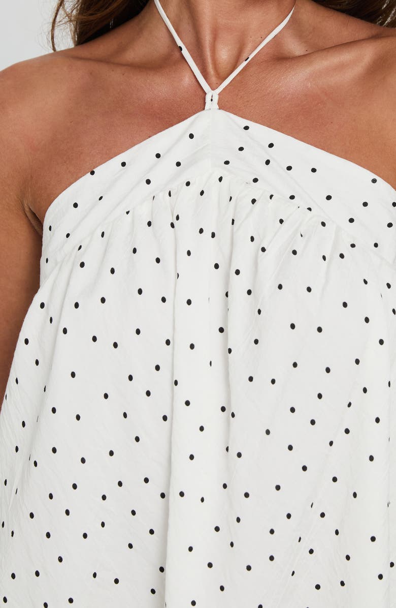 Princess Polly Moonlit Polka Dot Halter Minidress, Alternate, color, White Polka