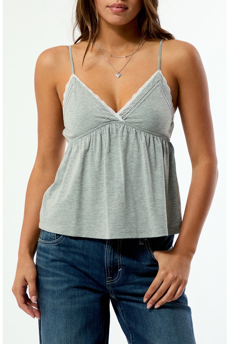 Elena Beaded Babydoll Camisole, Main, color, E. HEATHER GREY