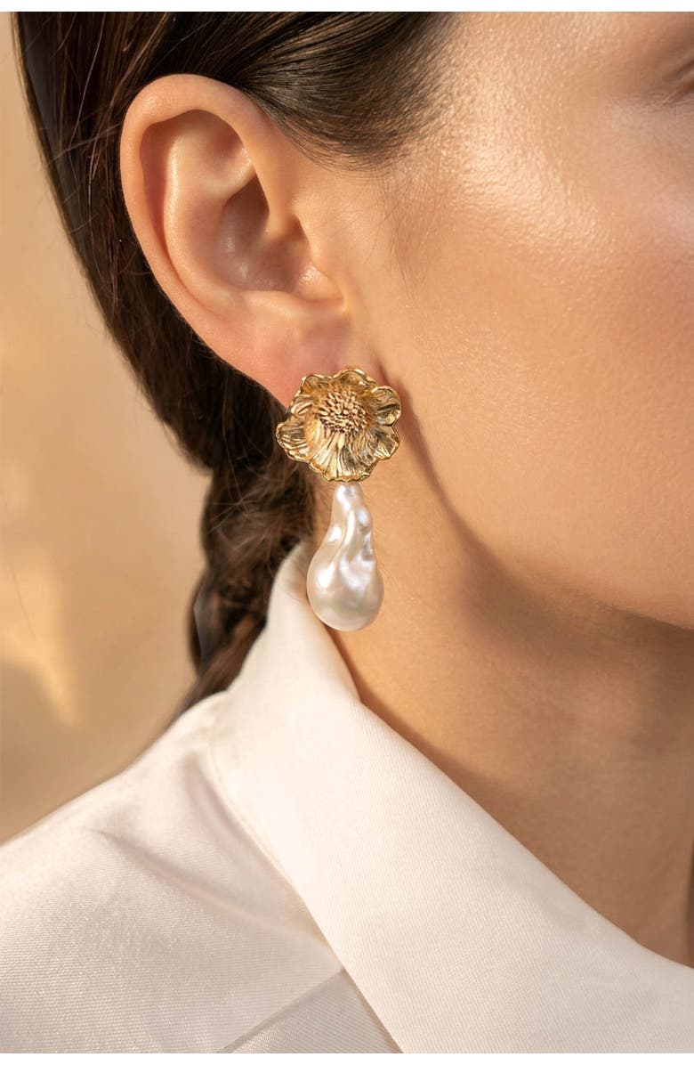 Astor & Orion Poppy Baroque Pearl Drops, Alternate, color, Gold