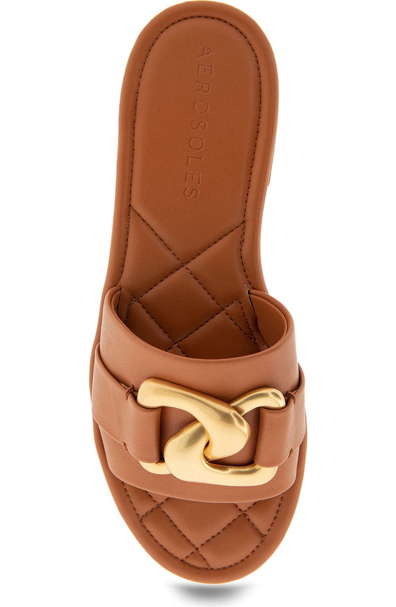 Aerosoles Big Charm Slide Sandal, Alternate, color, Tan Pu Leather