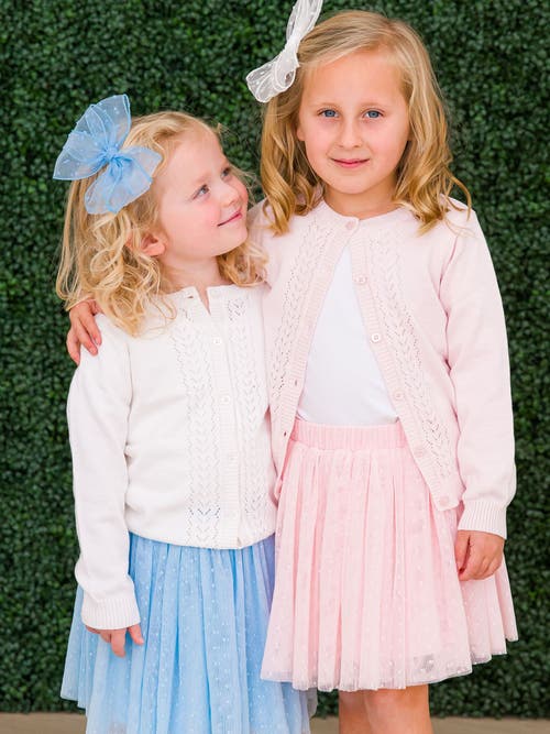 Rufflebutts Girls Lightweight Pointelle Cardigan