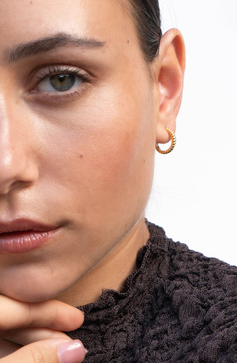 Dower & Hall Twist Huggie Hoops, Alternate, color, Yellow Gold Vermeil