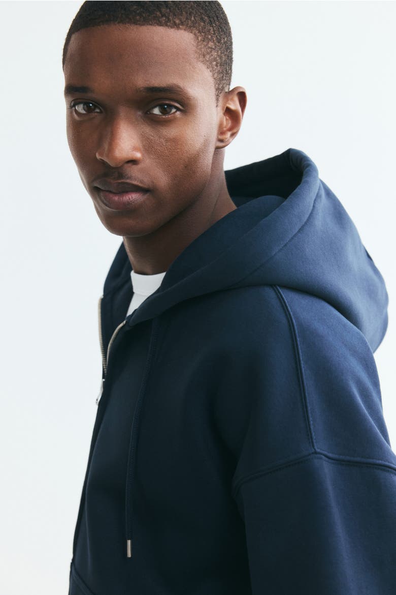 Oversized-Fit Hooded Jacket, Alternate, color, Navy blue