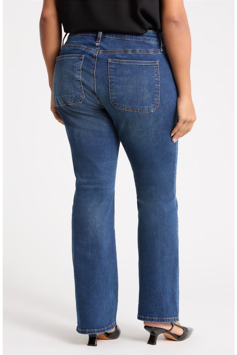 Natalie Patch Pocket Mid Rise Flare Jeans, Alternate, color, CHAMP