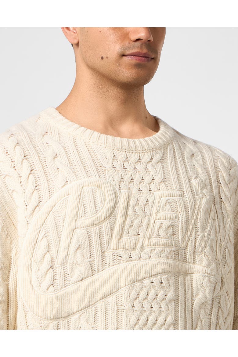 Wool Roundneck Pullover Plein Star Men, Alternate, color, OffWhite