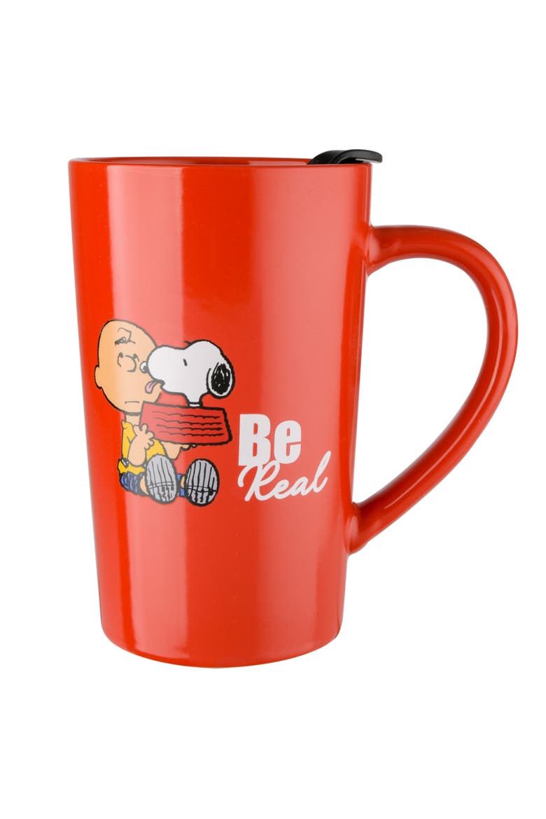 Snoopy Stoneware Travel Cup Set with Lids, Alternate, color, Assorted Colors