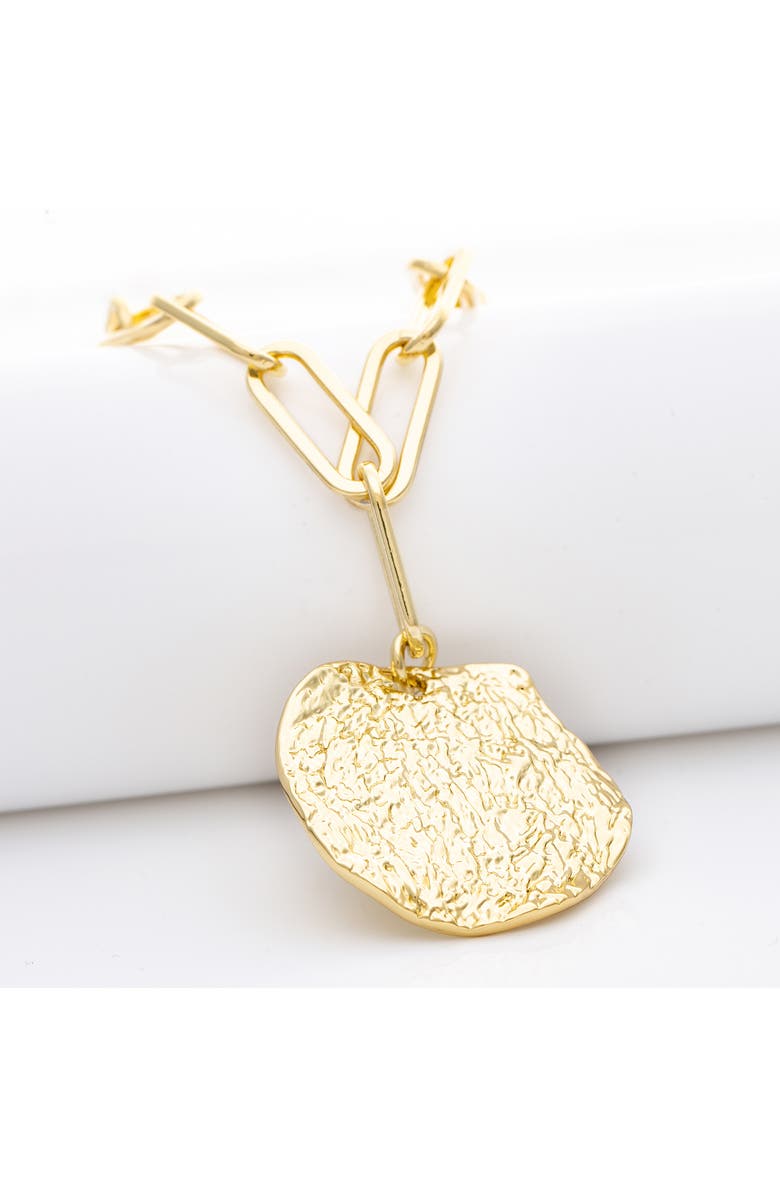 RIVKA FRIEDMAN Hammered Disc Pendant Necklace, Alternate, color, Satin Gold