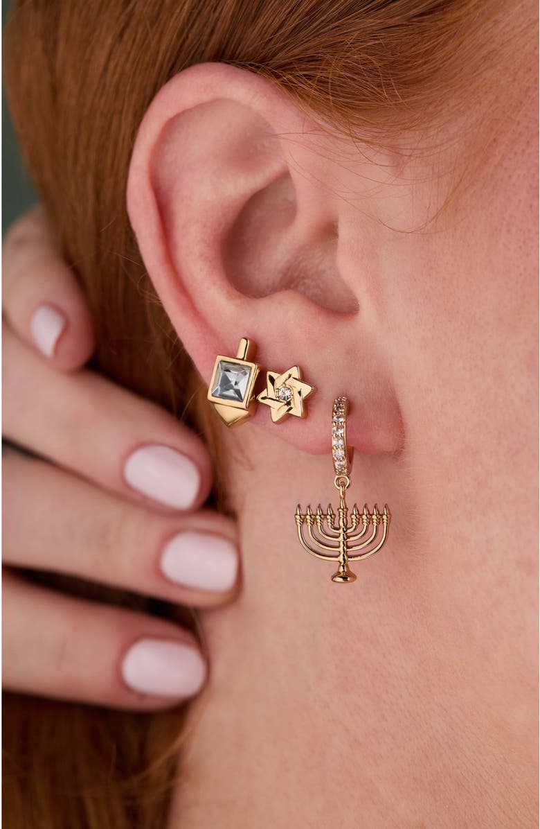 Alex and Ani Hanukkah Earring Stud Set, Alternate, color, Gold
