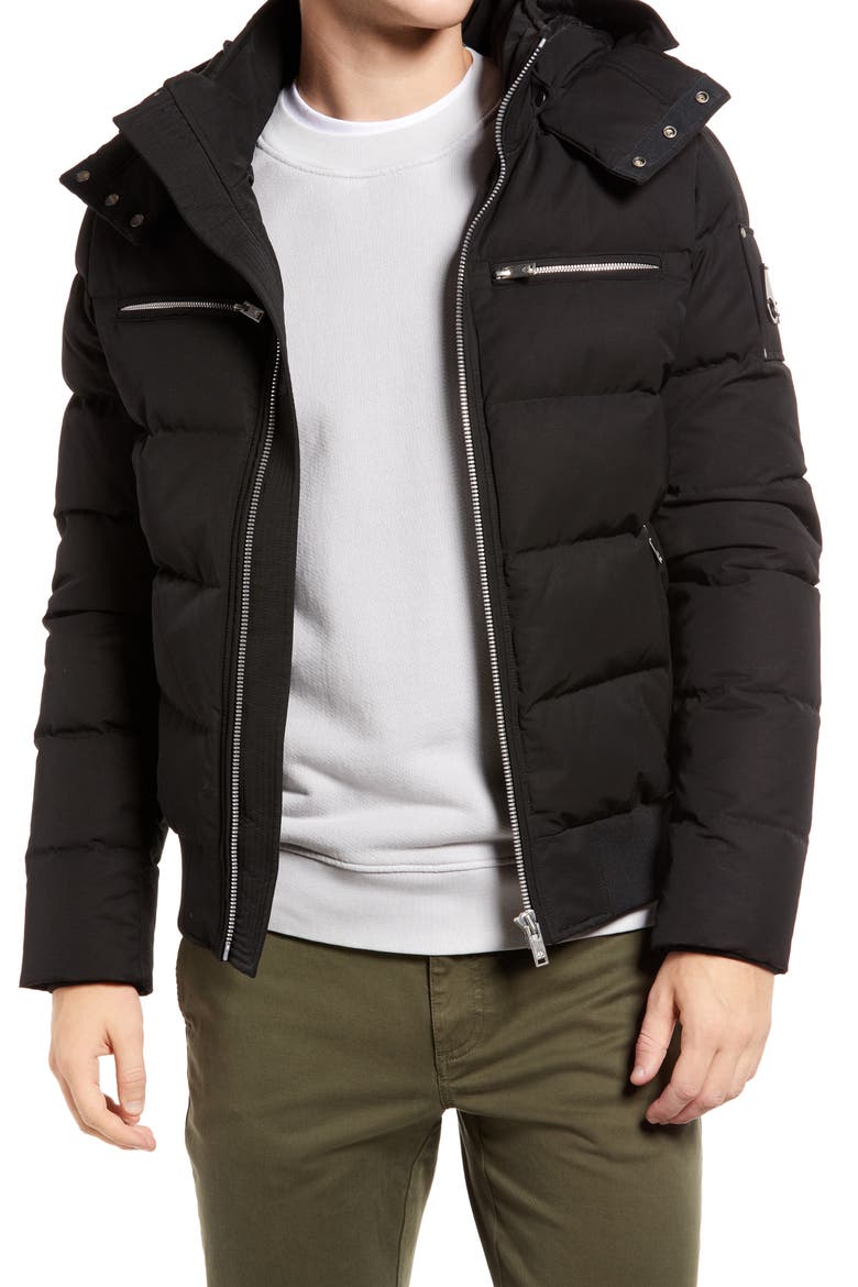 Men's Peace River Down Bomber Jacket, Main, color, BLACK