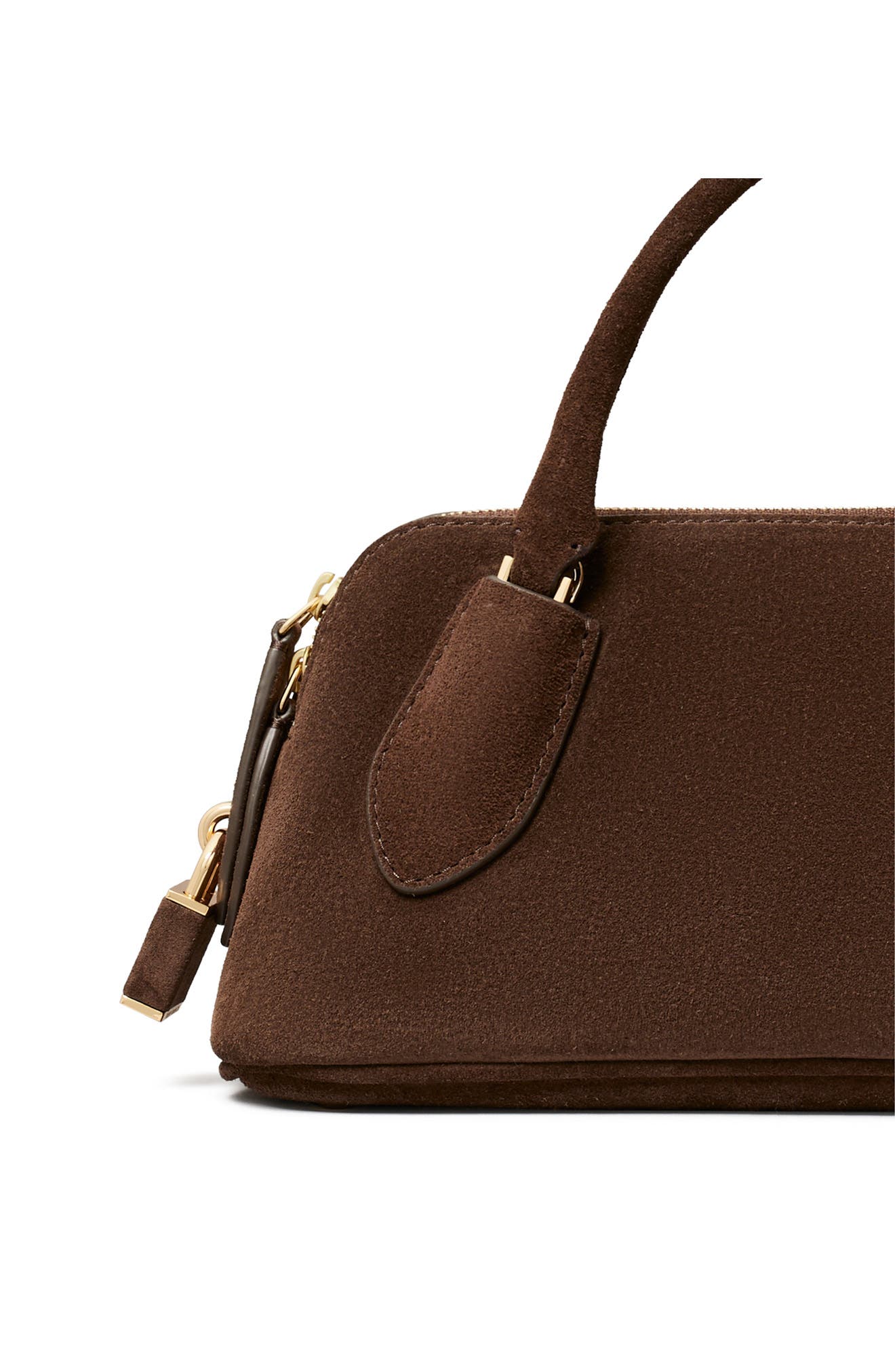 Lock Leather Top Handle Bag, Alternate, color, DARK COCOA