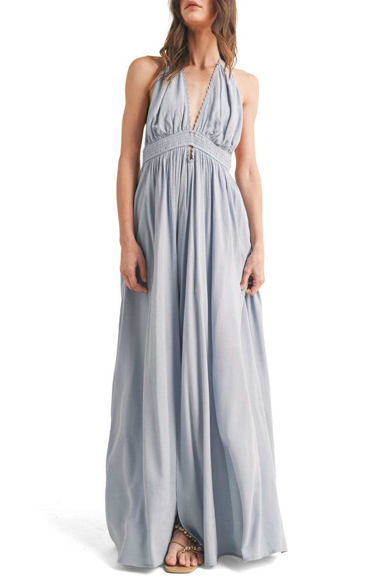 WISHLIST Halter Maxi Dress, Main, color, Medium Blue