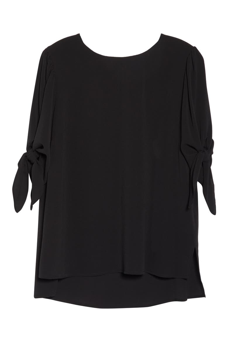 Tie Sleeve Blouse, Alternate, color, RICH BLACK