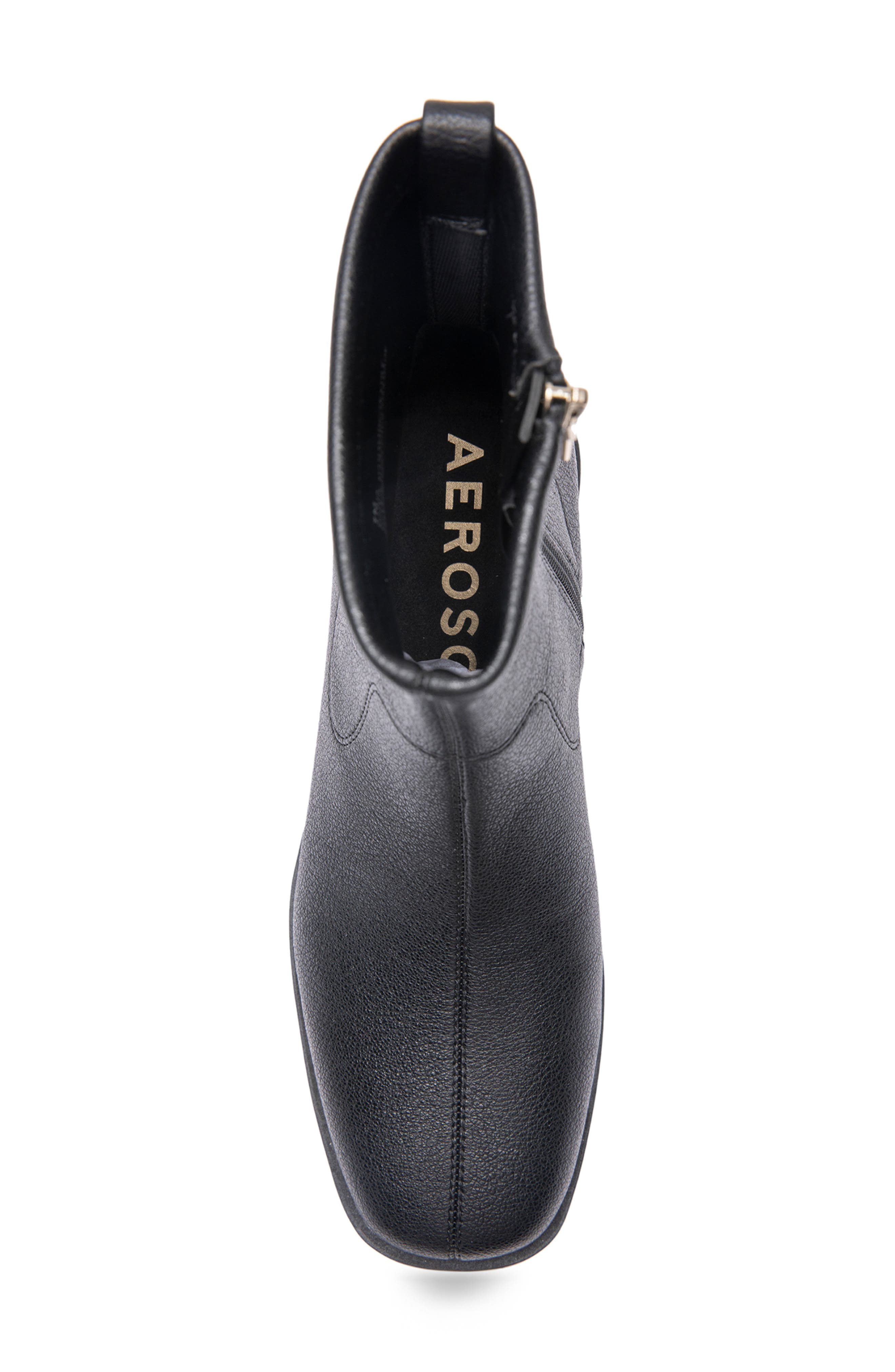 Aerosoles Dazzy Square Toe Boot, Alternate, color, Black Pebbled Stretch Faux