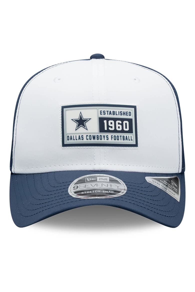 Men's New Era White/Navy Dallas Cowboys Established Patch 9SEVENTY Adjustable Hat, Alternate, color, White