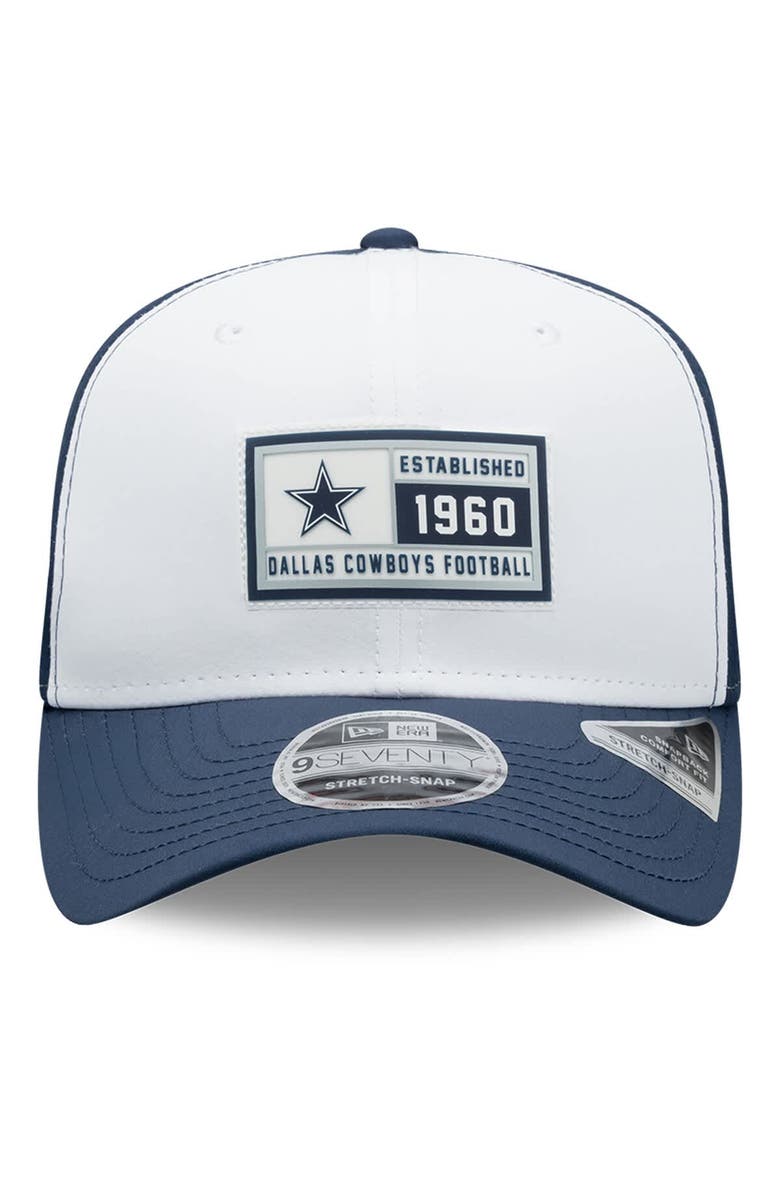 New Era Men's New Era White/Navy Dallas Cowboys Established Patch 9SEVENTY Adjustable Hat, Alternate, color, White